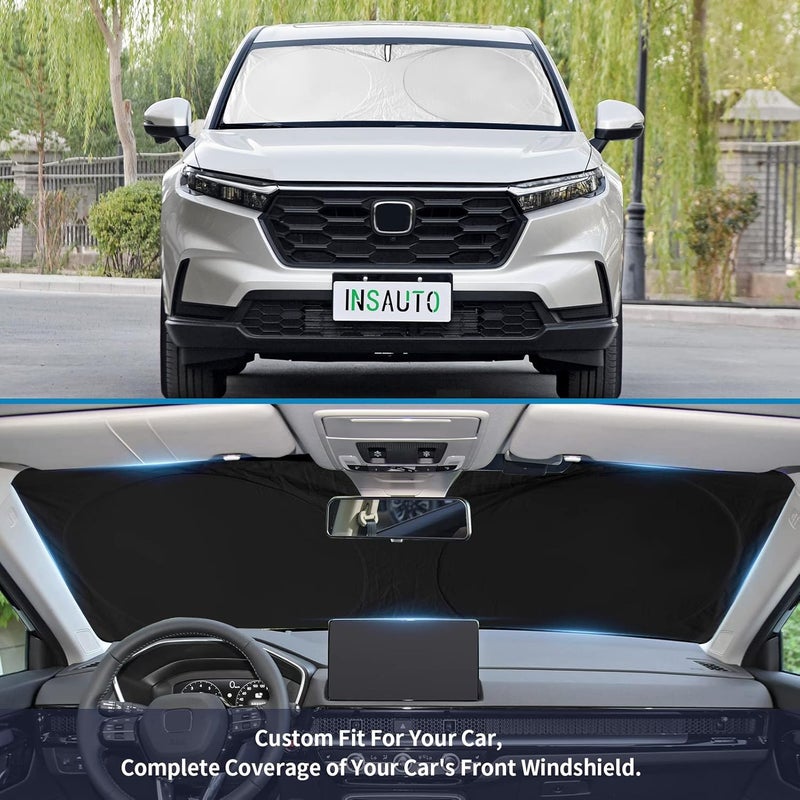 INSAUTO Windshield Sun Shade for Honda Fit 2007-2020 2021 2022 2023 2024 Sun Visor Protector Foldable Window Sunshade for Honda Fit Hybrid Sport Windshield Cover Car Sun Shields Block UV Rays - Image 4